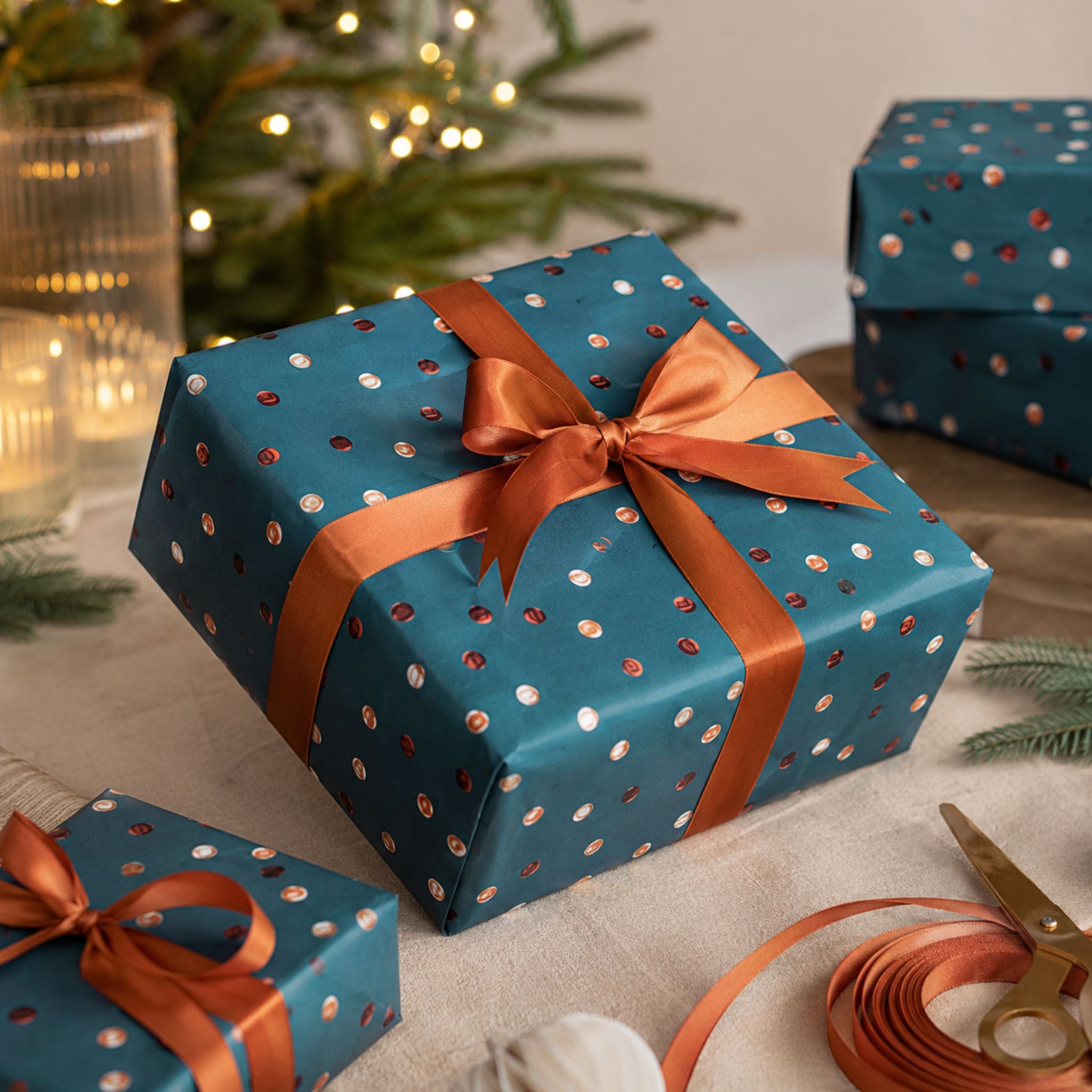 Wrapping Paper - Dark Blue Polka dot