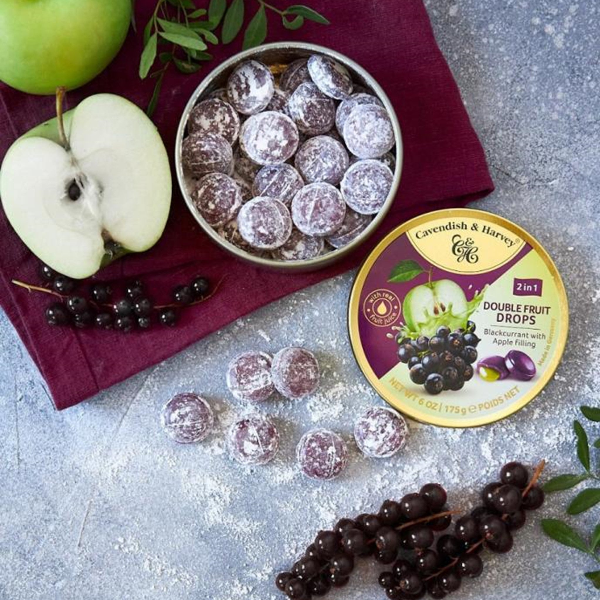 Cavendish & Harvey Duo Fruit B/C Apple Filled 175g