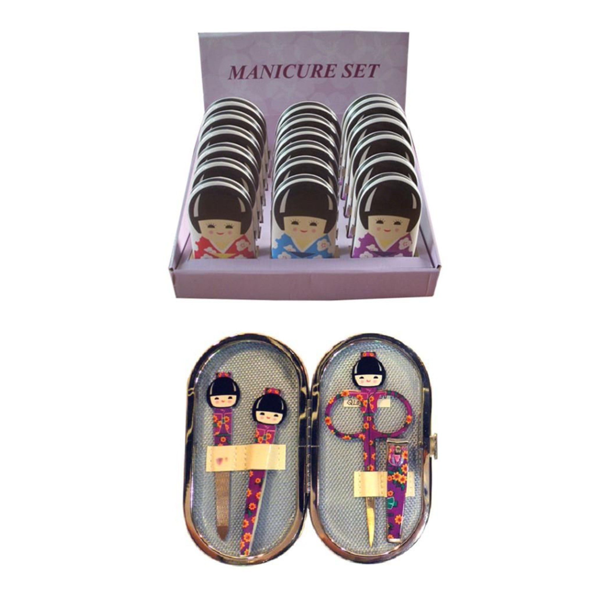 Japanese Doll Manicure Set 4pc Display - 18pcs