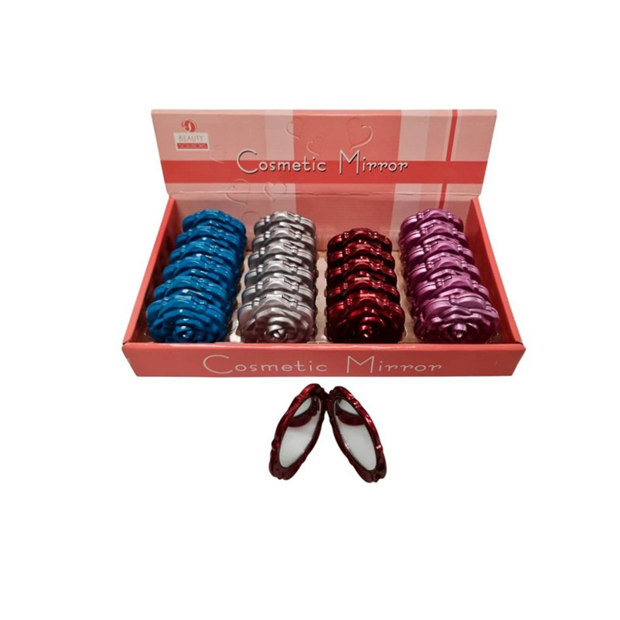 Flower Compact Mirror Display - 24pcs