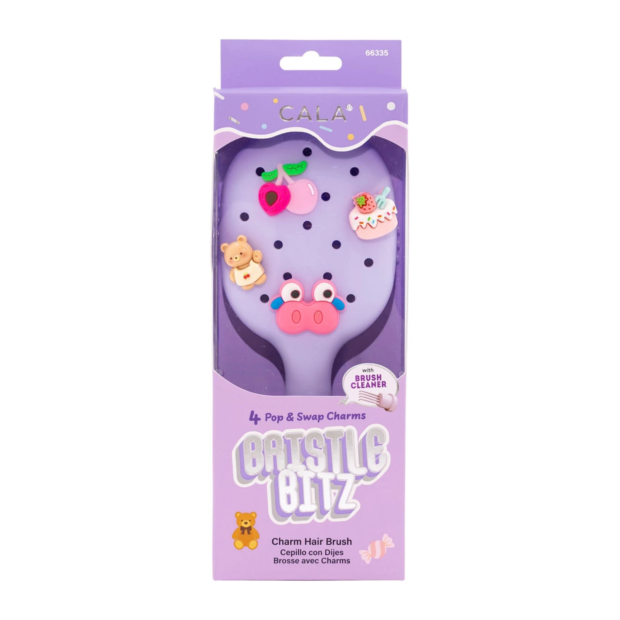 Cala Bristle Blitz Charm Hair Brush - Light Lavender