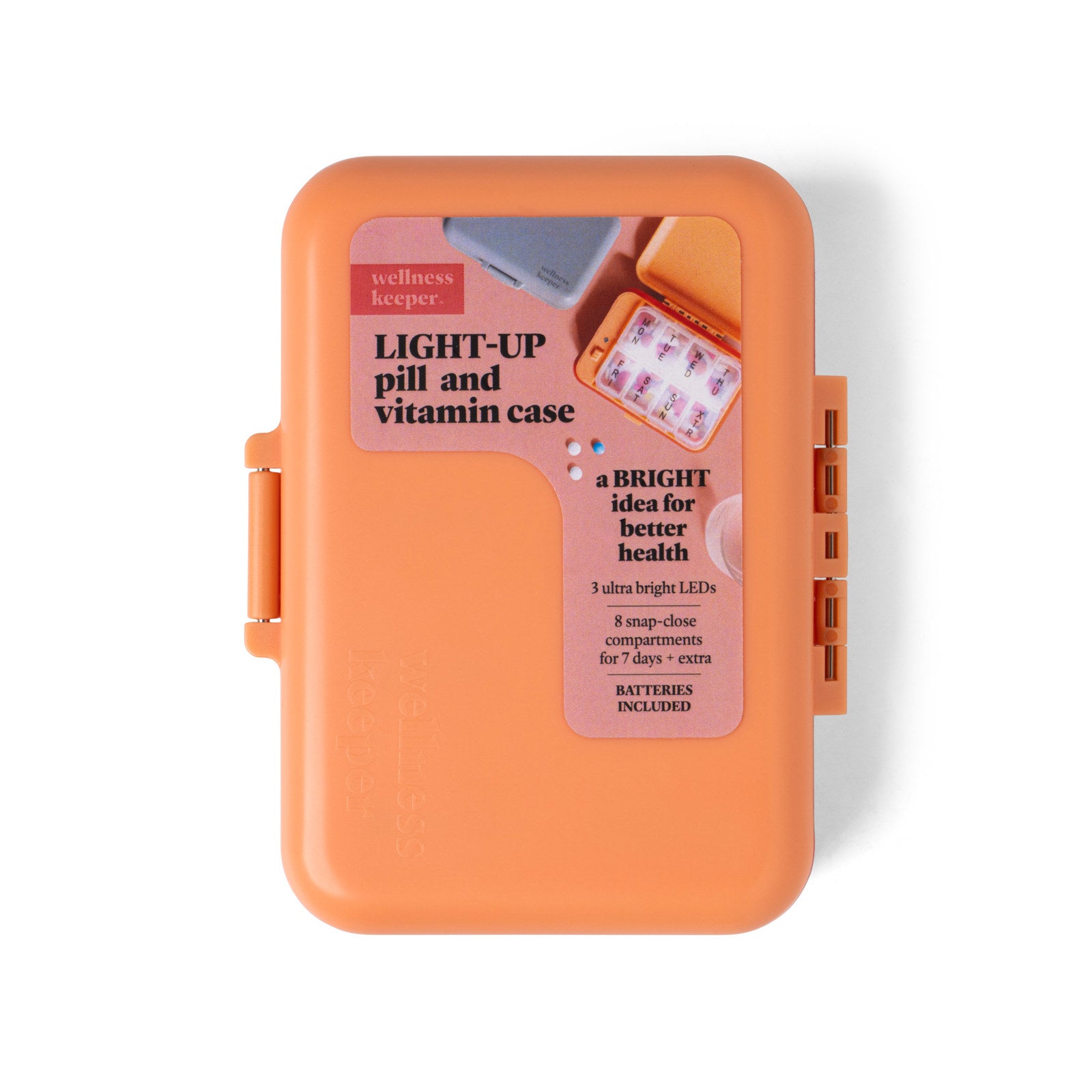 Wellness Keeper Light Up Pill and Vitamin Case Disp - 12pcs