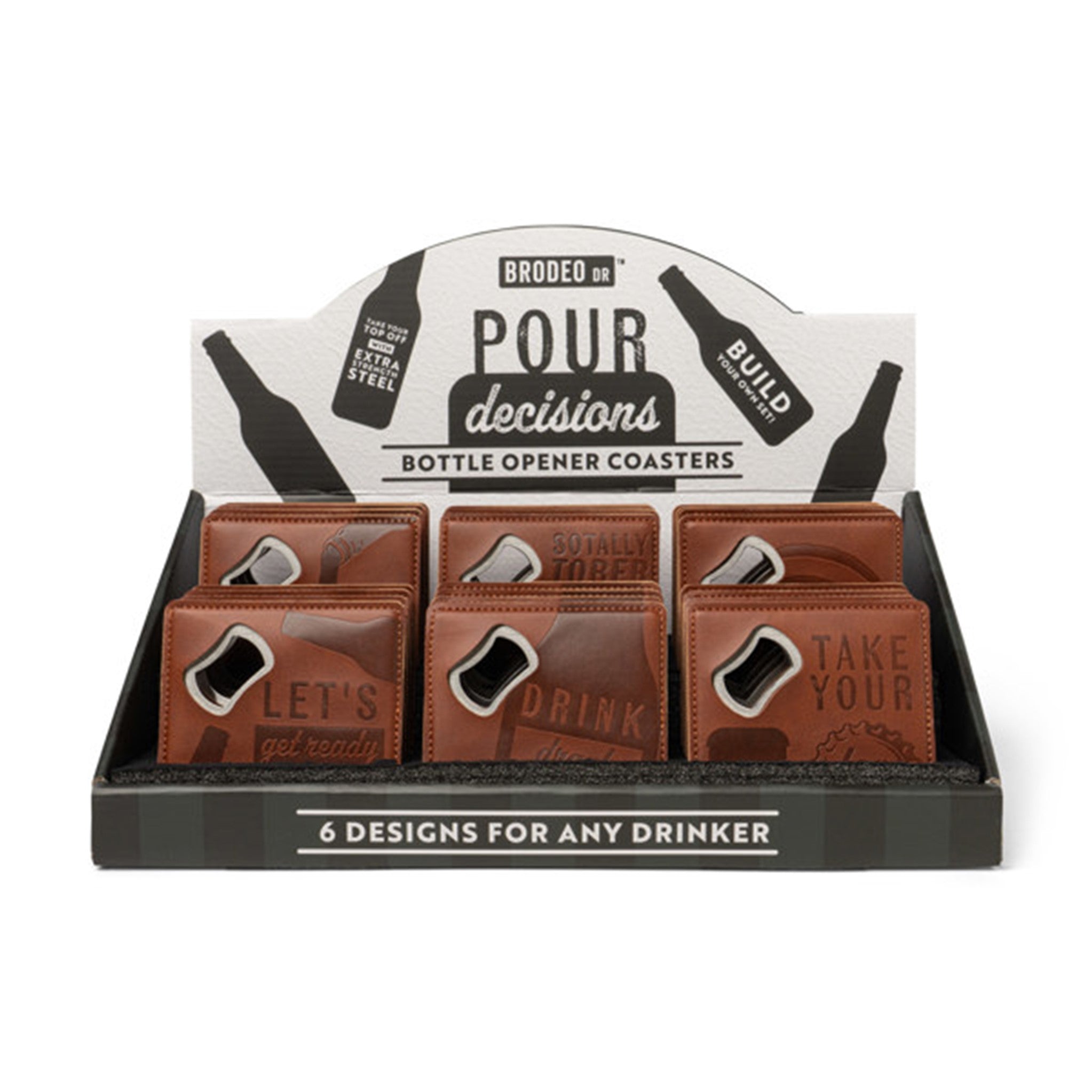 Brodeo Drive Pour Decisions Bottle Opener Coaster Disp-24pcs