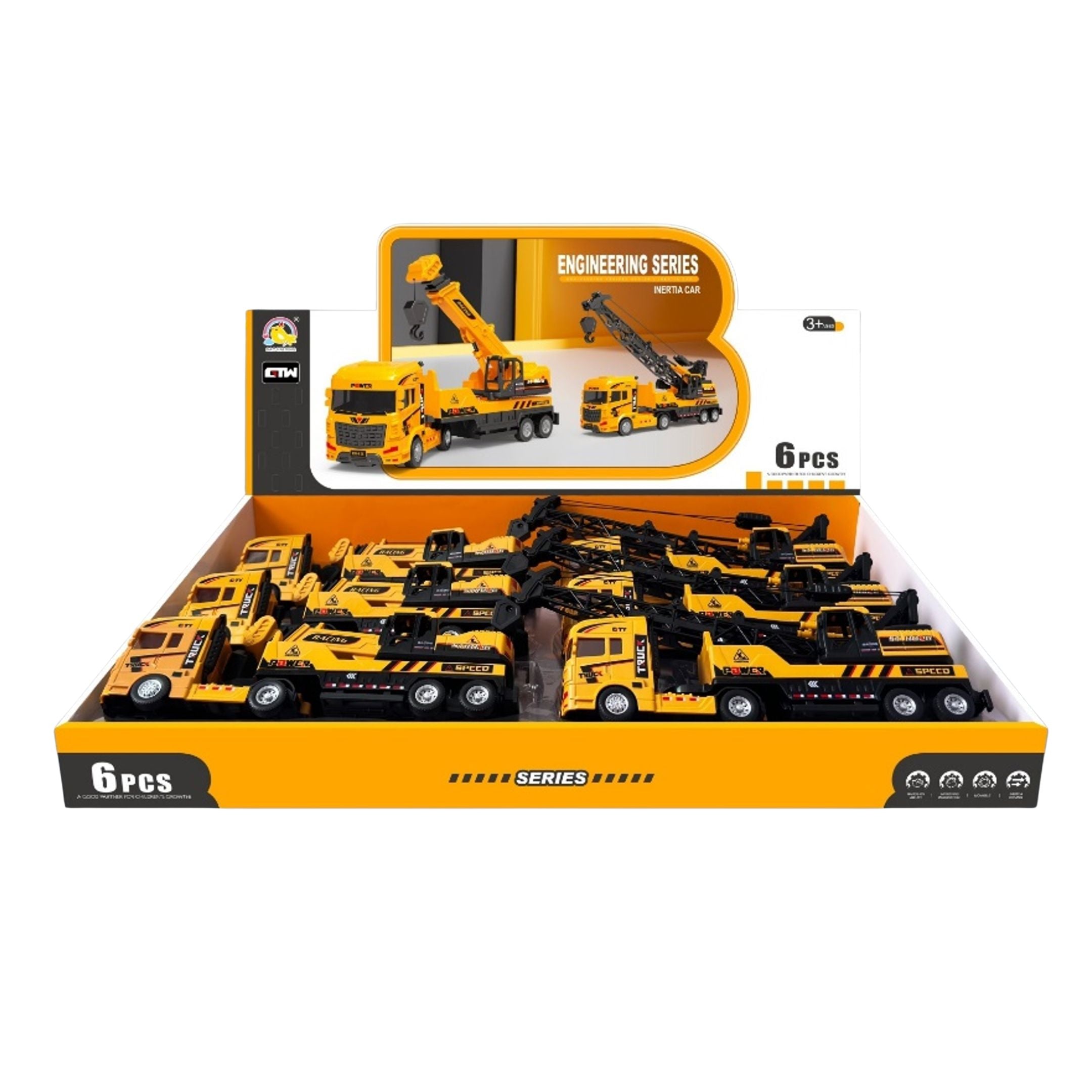 Friction Construction Truck Display - 6pcs