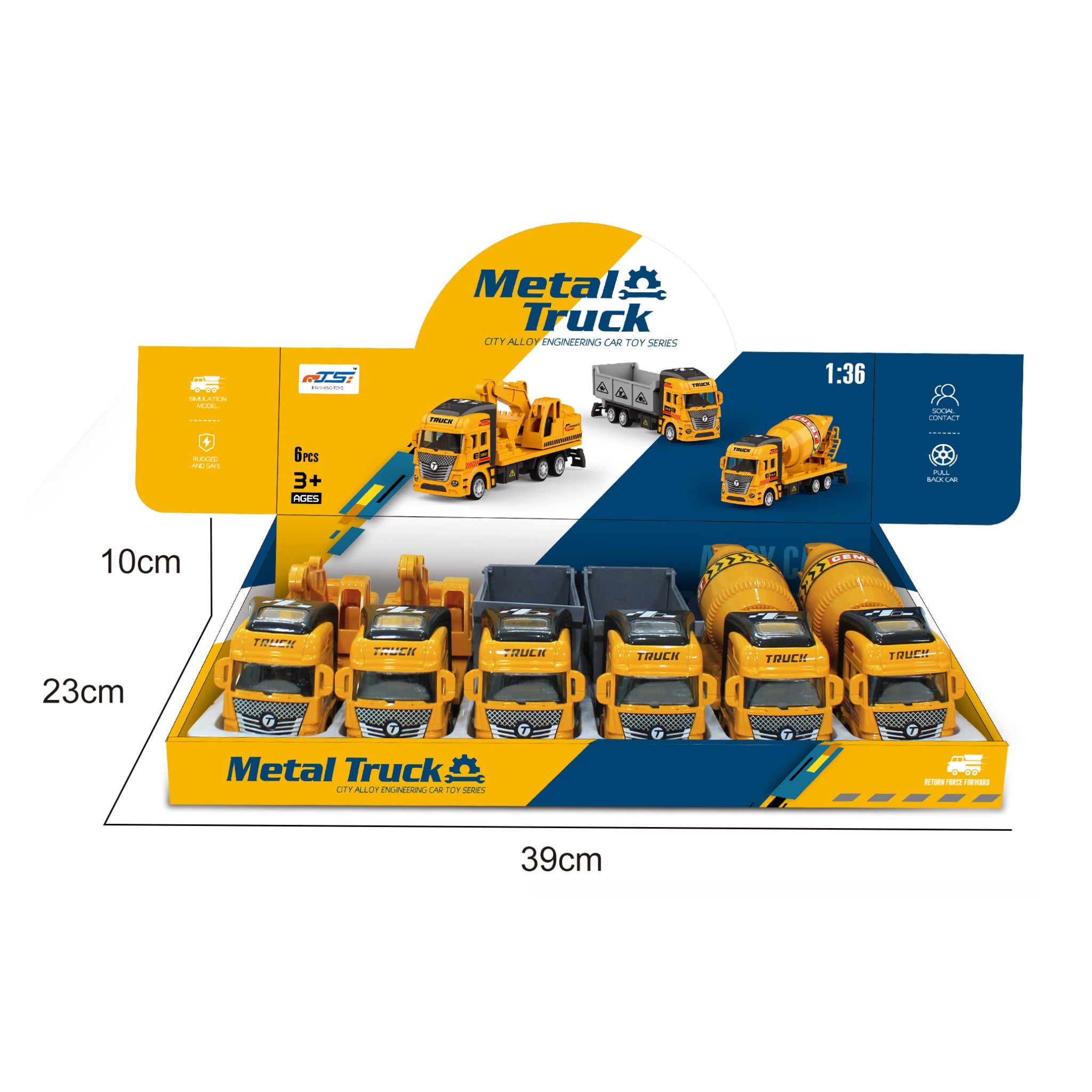 Road Construction Truck Display - 6pcs