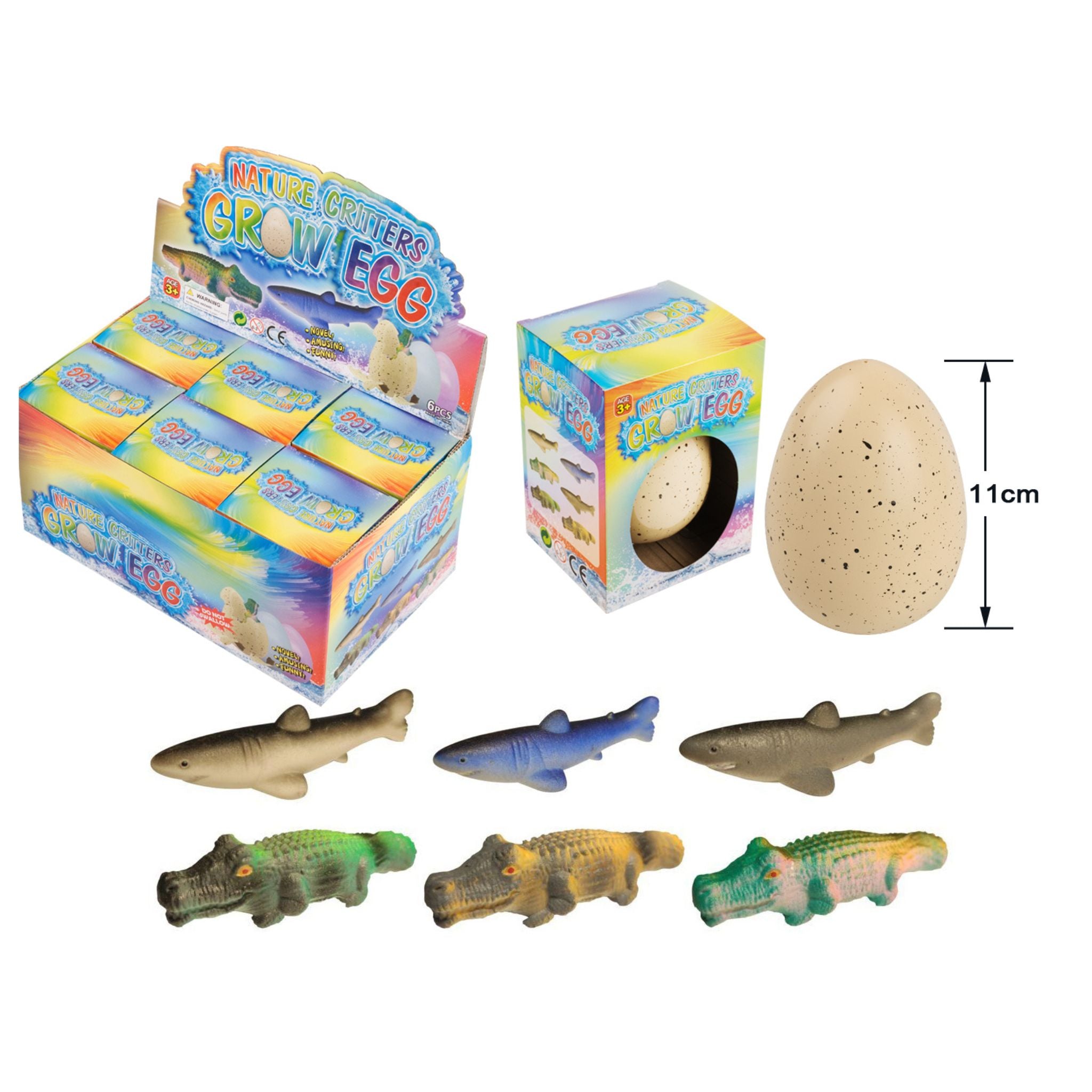 Growing Jumbo Shark & Crocodile Egg Display - 12pcs