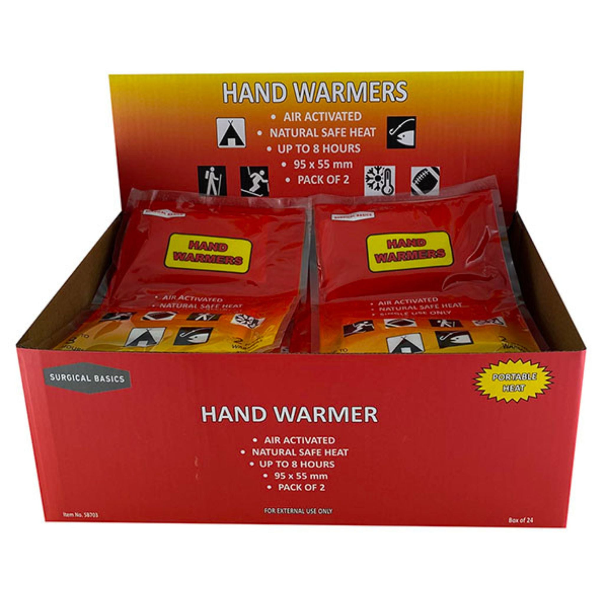 SB Hand Warmer 2pk Display - 24pcs